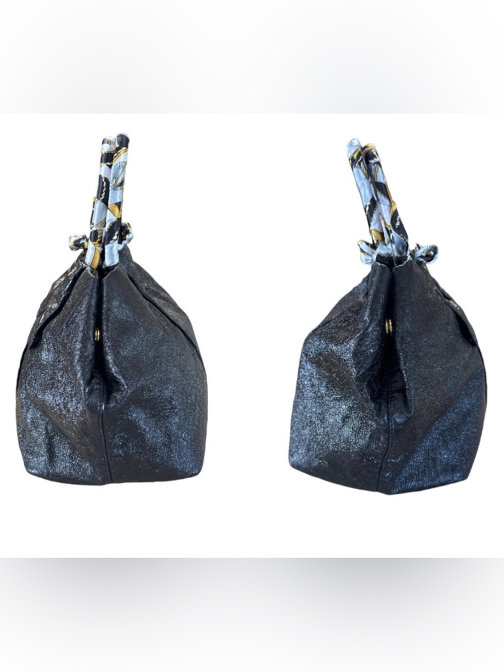 PRADA Ribbon Handbag Tote Black Patent with COA & Dust Bag VTG Medium 9x11x6 - Picture 7 of 17